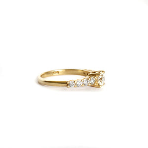 Breathtaking Diamond Princess Yellow Gold Ring