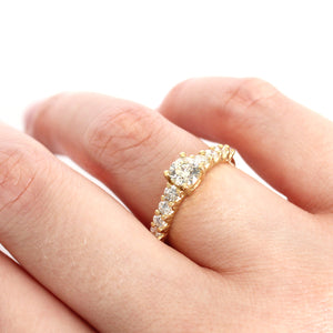 Breathtaking Diamond Princess Yellow Gold Ring