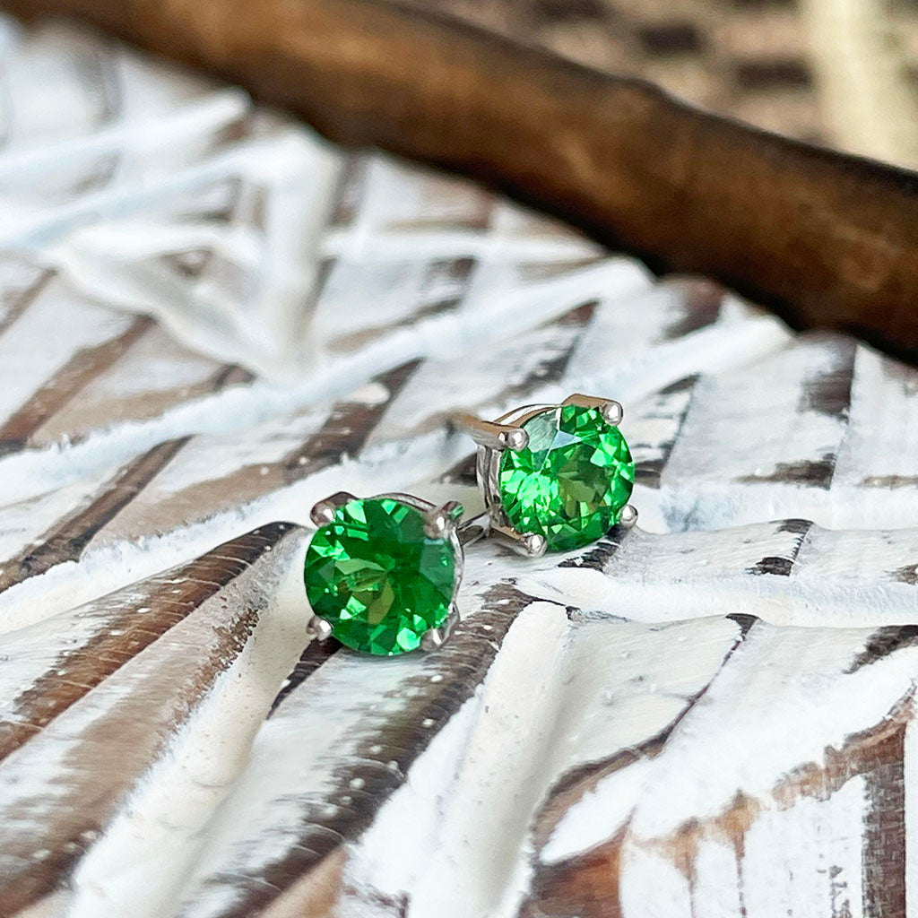 Tsavorite stud earrings