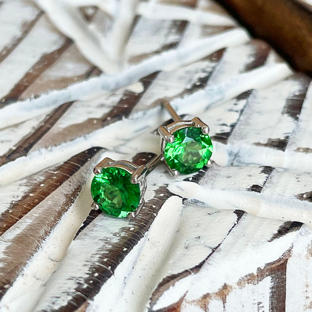 Tsavorite stud earrings