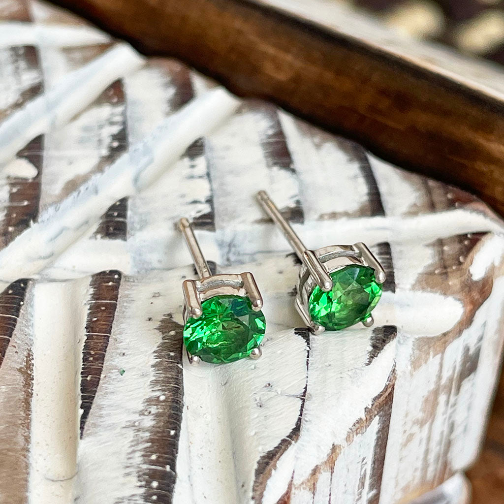 Tsavorite stud earrings