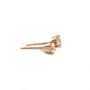 Classically Elegant White Diamond Rose Gold Studs