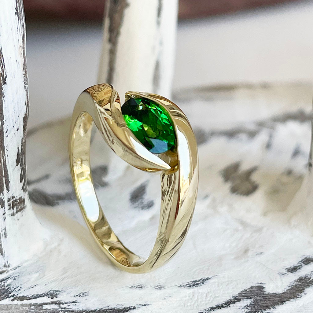 Yellow Gold Tsavorite Ring