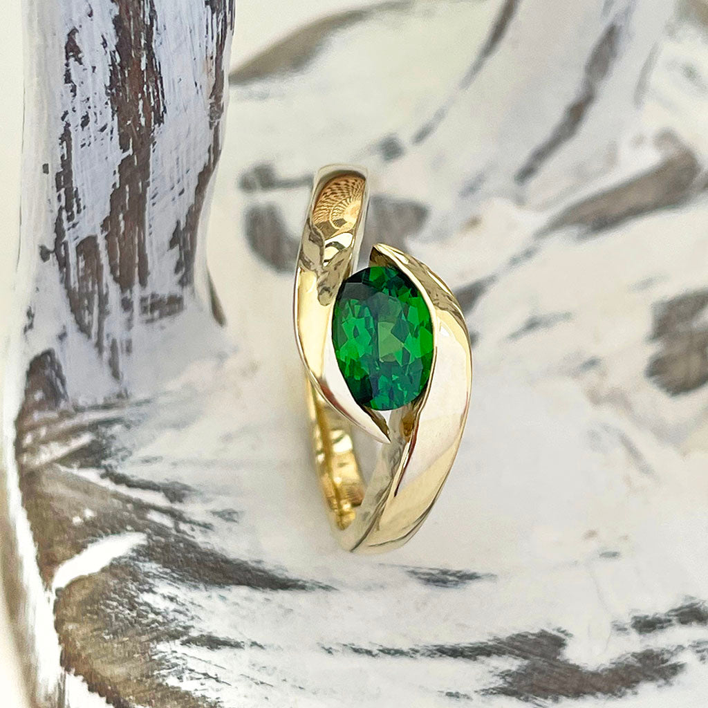 Yellow Gold Tsavorite Ring