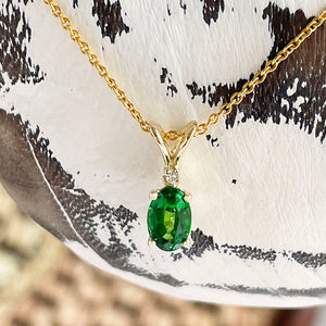 tsavorite and diamond pendant