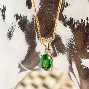 tsavorite and diamond pendant