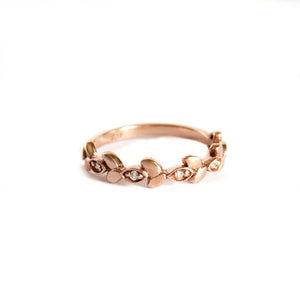 Diamond Leaf Rose Gold Ring