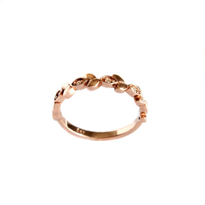 Diamond Leaf Rose Gold Ring