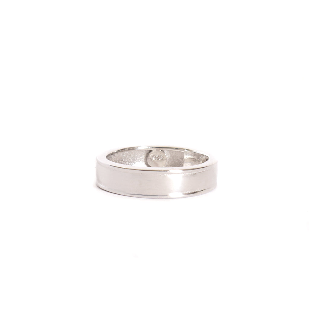 Silver Double Grooved Banded Ring