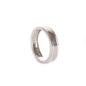 Silver Double Grooved Banded Ring