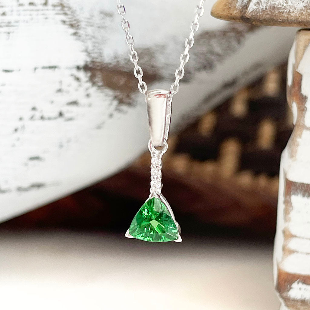 Tsavorite and diamond pendant