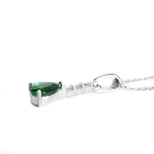 Elegance Defined Diamond Ladder Tsavorite White Gold Pendant