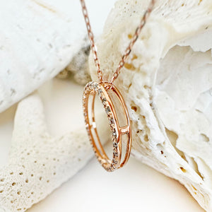 Elegance Defined White Diamond in Rose Gold Halo Pendant