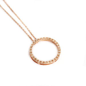 Elegance Defined White Diamond in Rose Gold Halo Pendant