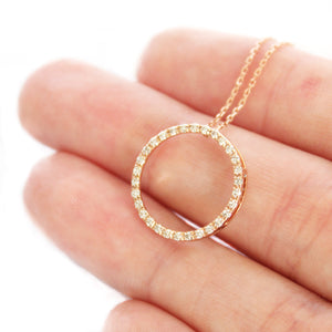 Elegance Defined White Diamond in Rose Gold Halo Pendant