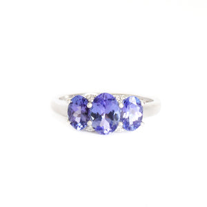 Elegant Trilogy Tanzanite and Diamond Ring