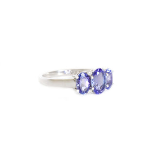 Elegant Trilogy Tanzanite and Diamond Ring