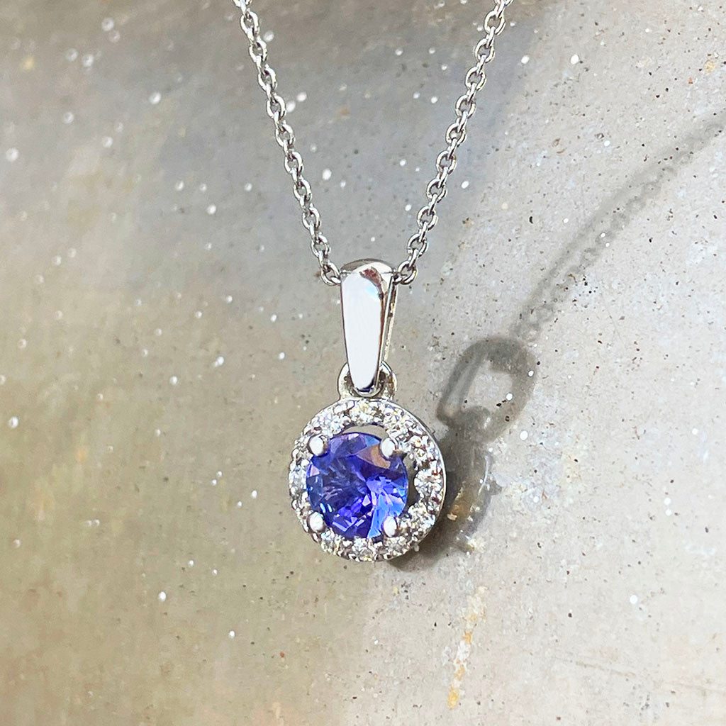 tanzanite and Diamond Pendant