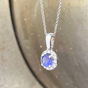 tanzanite and Diamond Pendant