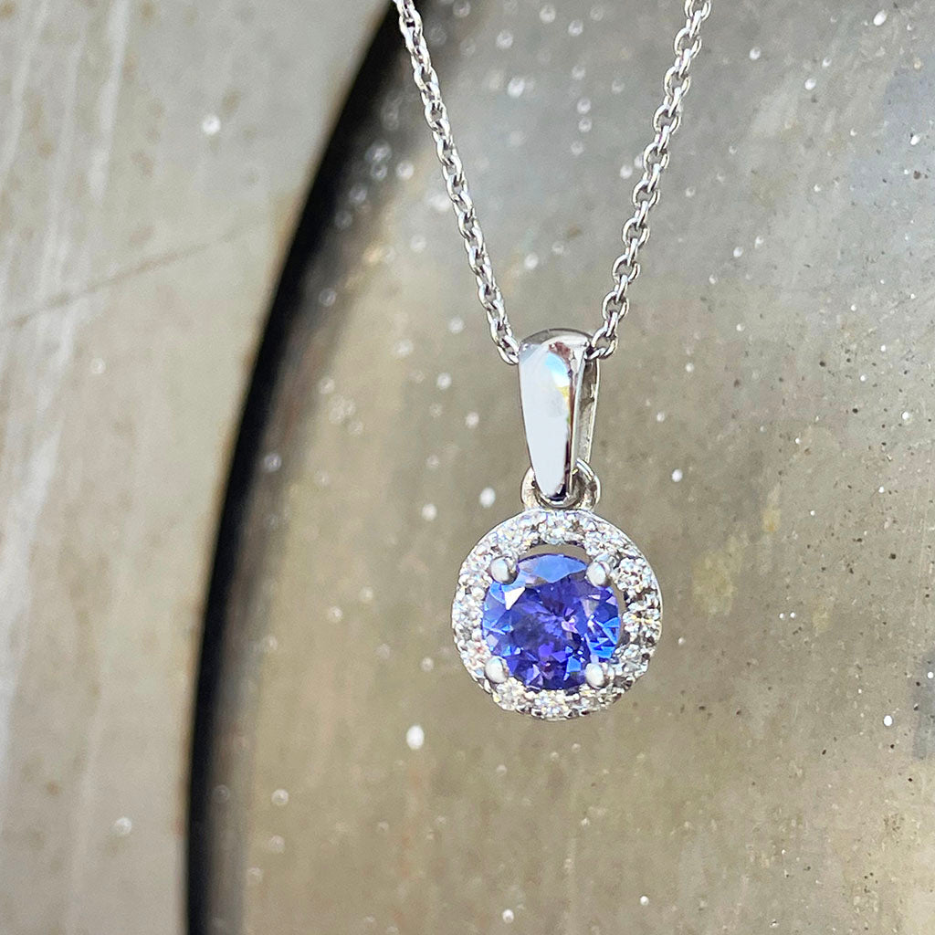 tanzanite and Diamond Pendant