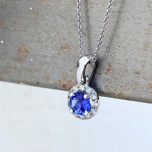 tanzanite and Diamond Pendant