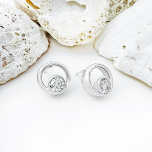 Envy Inducing White Gold Circular And Tube Set White Diamond Earrings