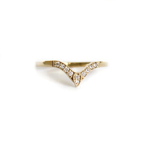 Exotic Nine Diamond Yellow Gold Crown Ring