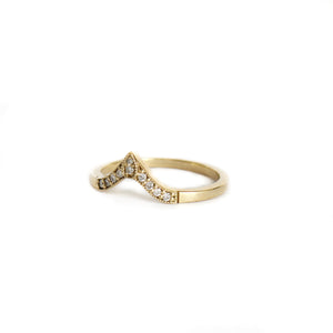 Exotic Nine Diamond Yellow Gold Crown Ring