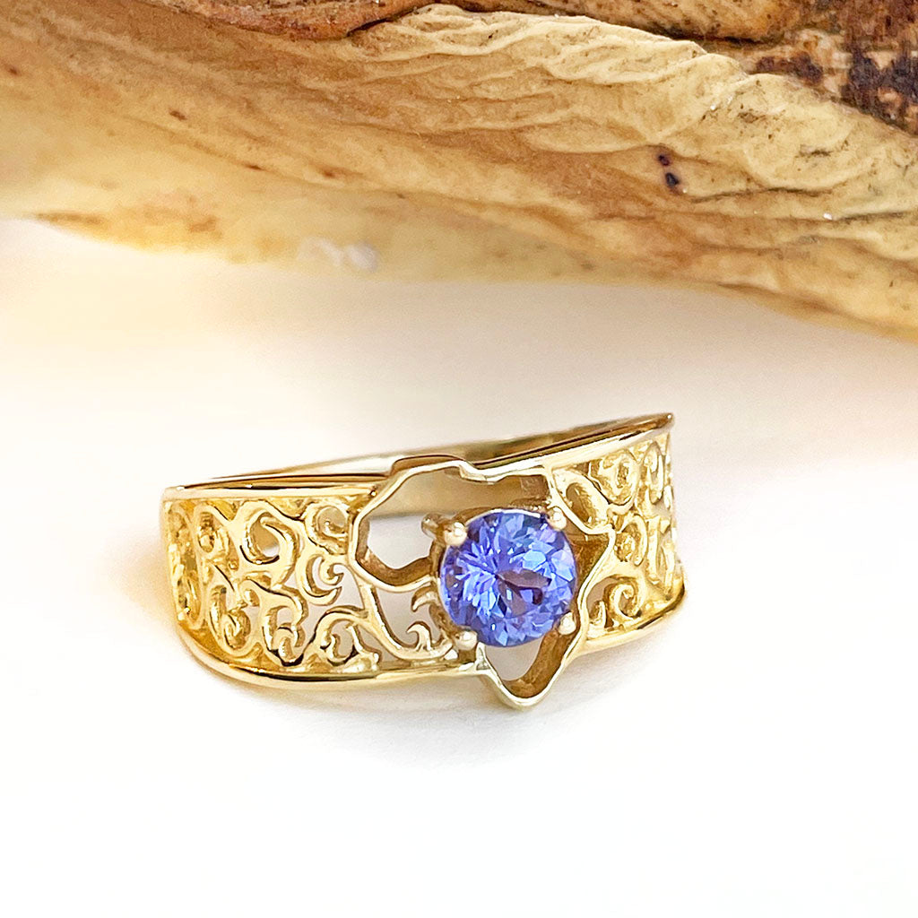 Filigree Africa Tanzanite ring