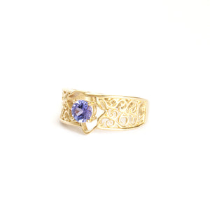 Filigree Africa Map Tanzanite Ring