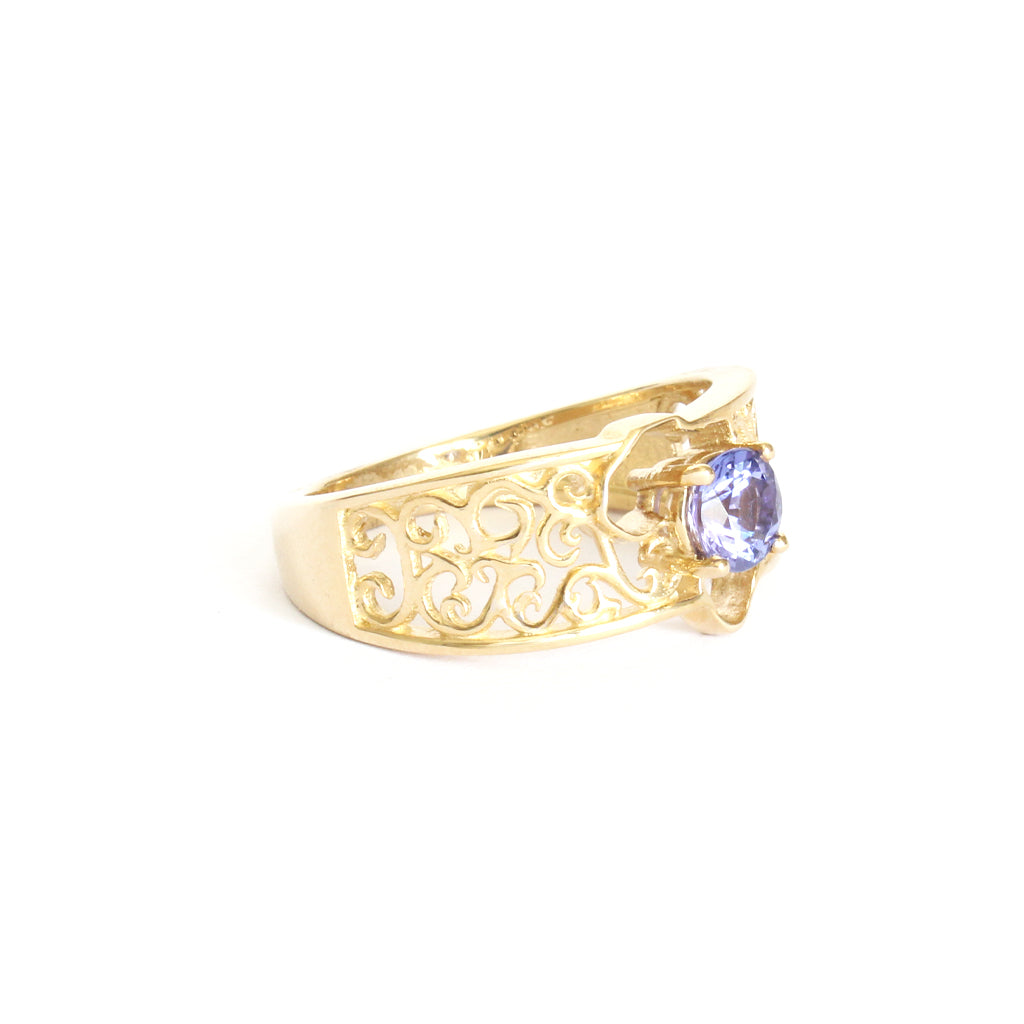 Filigree Africa Map Tanzanite Ring