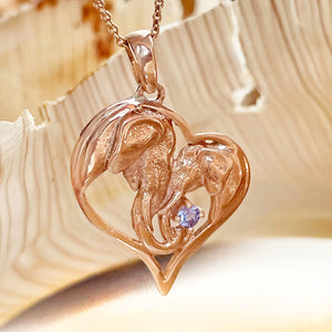 Rose Gold Tanzanite Elephant Pendant