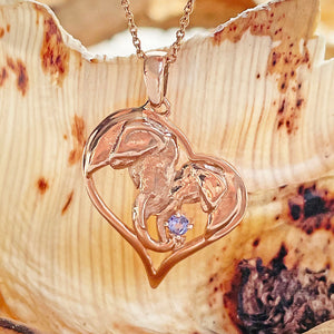 Rose Gold Tanzanite Elephant Pendant