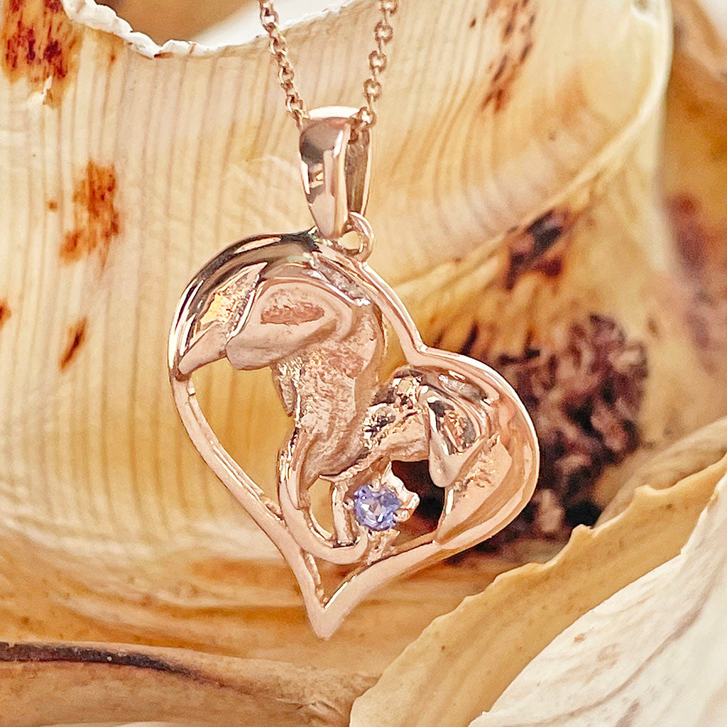 Rose Gold Tanzanite Elephant Pendant