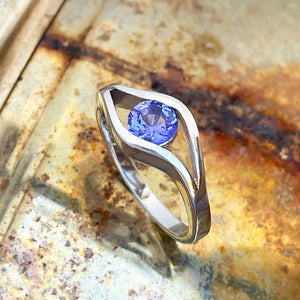 tanzanite white gold ring