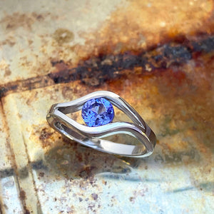 tanzanite white gold ring