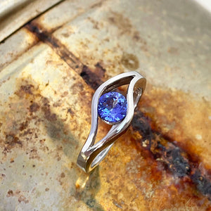 tanzanite white gold ring