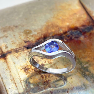 tanzanite white gold ring