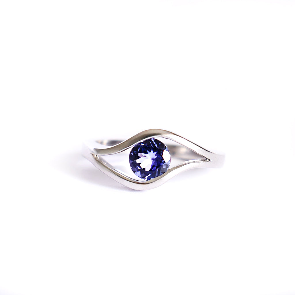 Golden Eye White Gold Tanzanite Ring