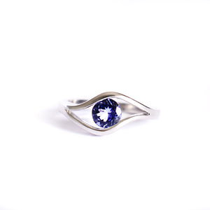 Golden Eye White Gold Tanzanite Ring