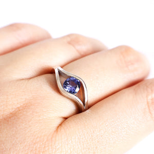 Golden Eye White Gold Tanzanite Ring