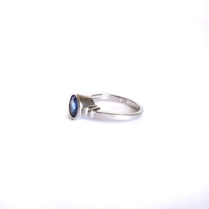 Gorgeous Bezel Set Cornflower Blue Sapphire White Gold Ring