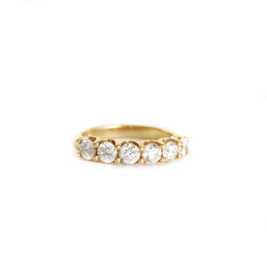 Gorgeous Six White Diamond Yellow Gold Ring