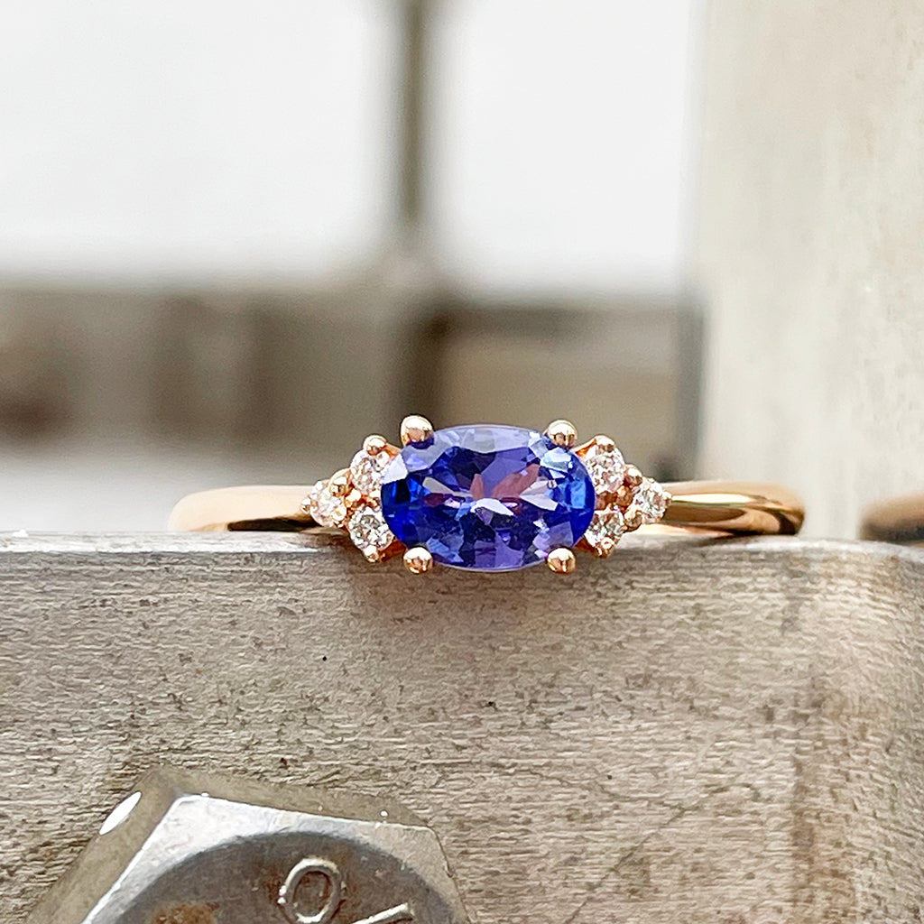 Tanzanite and Diamond Rose Gold Ring