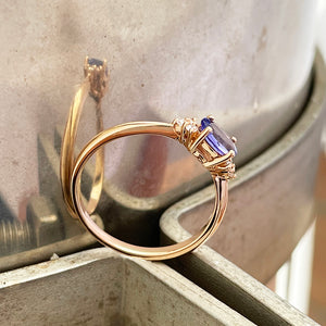 Tanzanite and Diamond Rose Gold Ring