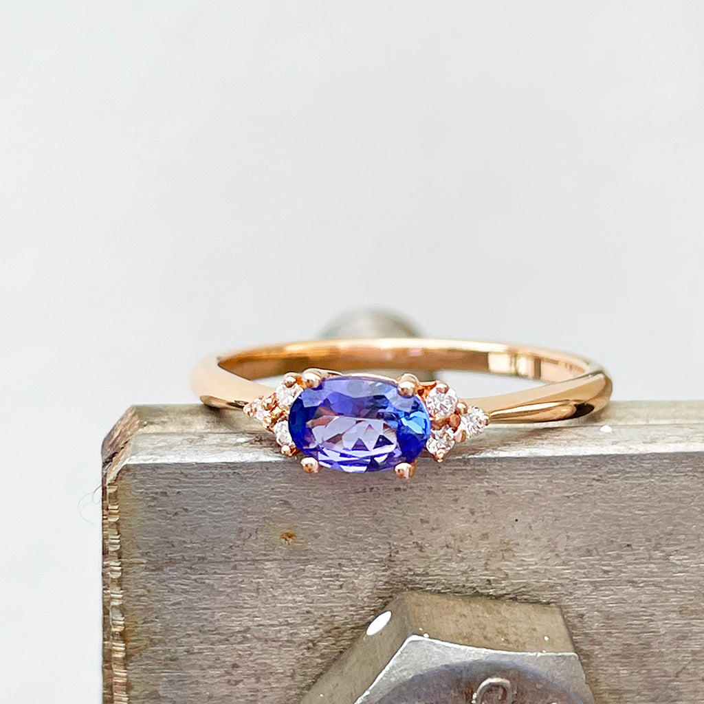 Tanzanite and Diamond Rose Gold Ring