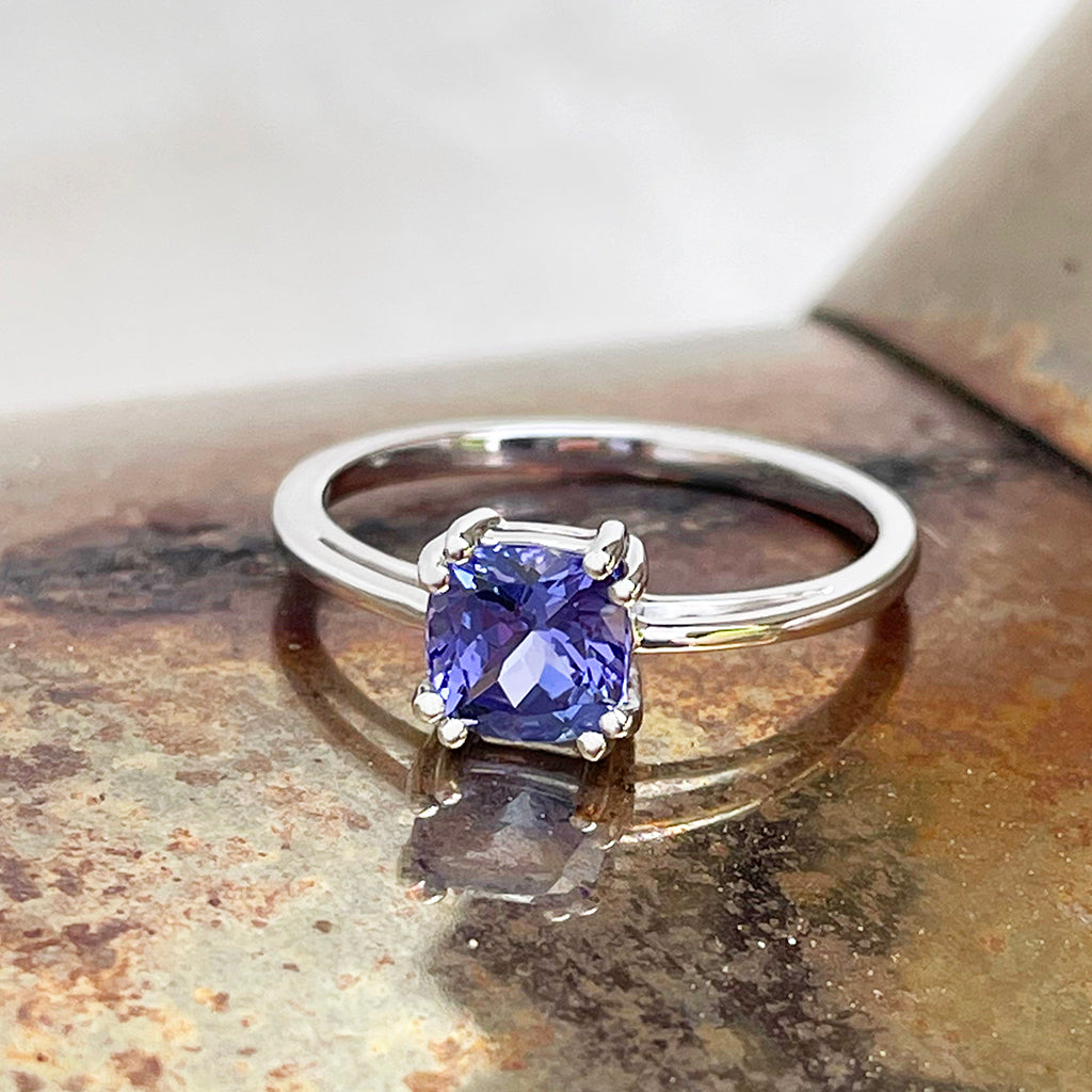 cushion cut tanzanite ring