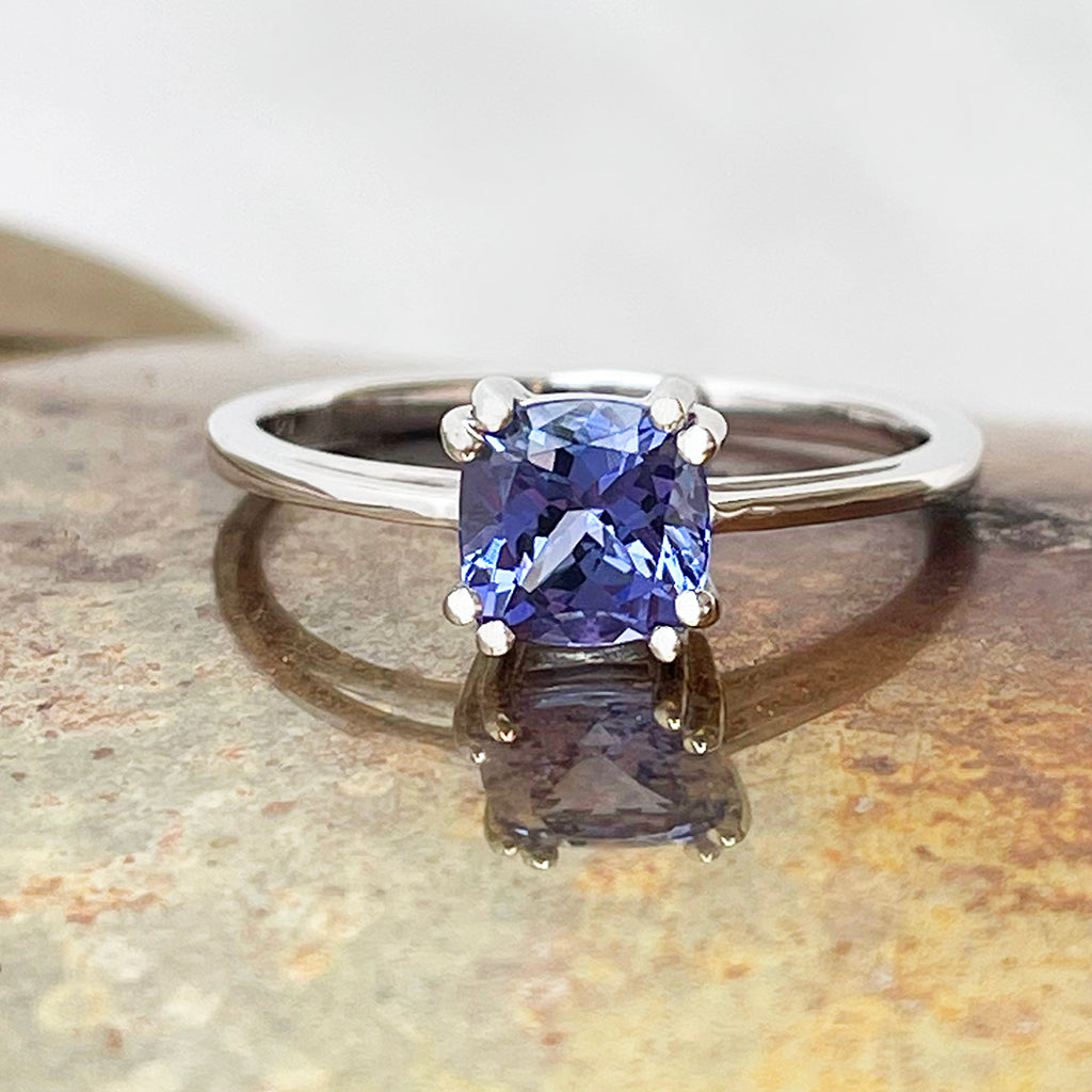 cushion cut tanzanite ring