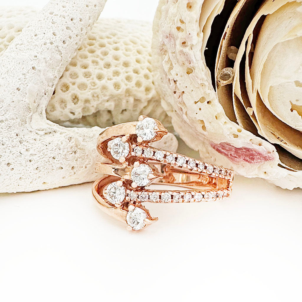 Multiband All Diamond Rose Gold Ring