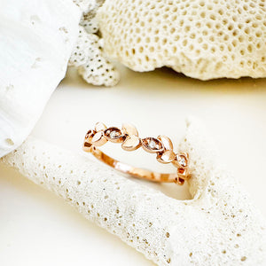 Diamond Leaf Rose Gold Ring